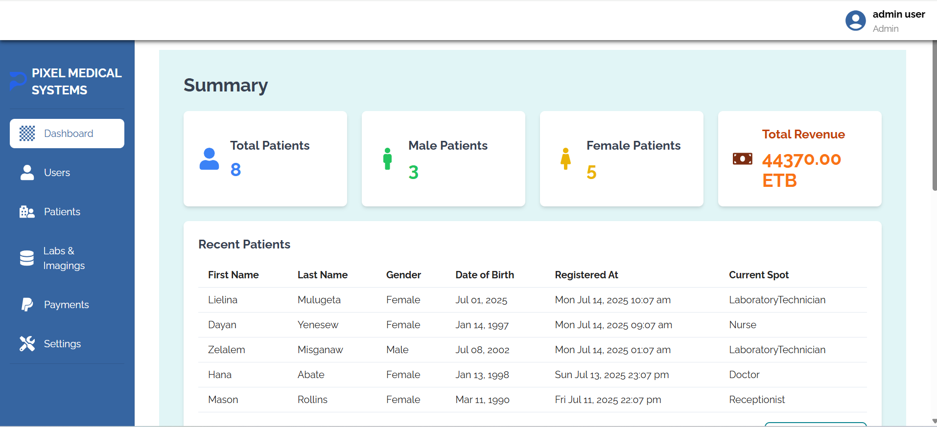 Pixel Health Clinic Management